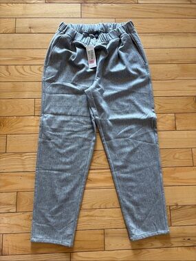 Eileen Fisher Light Gray 100% Wool Elastic-Waist Tapered Chinos